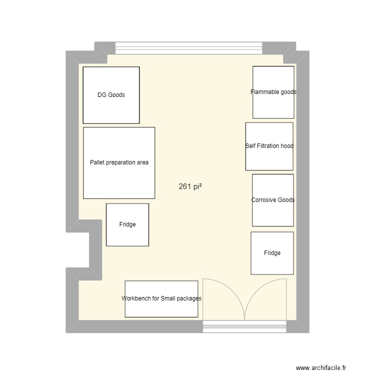 Solvant US. Plan de 1 pièce et 24 m2