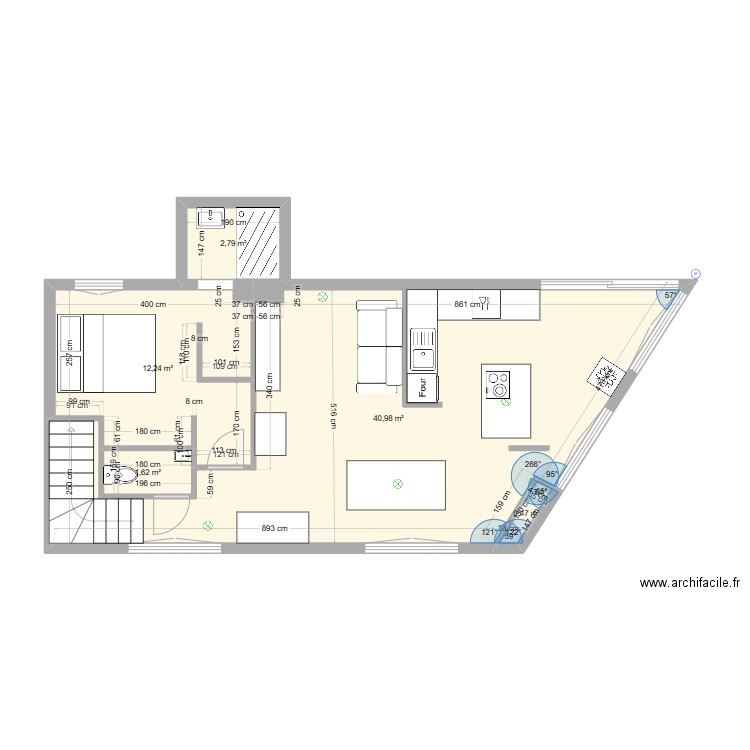 1er. Plan de 5 pièces et 58 m2