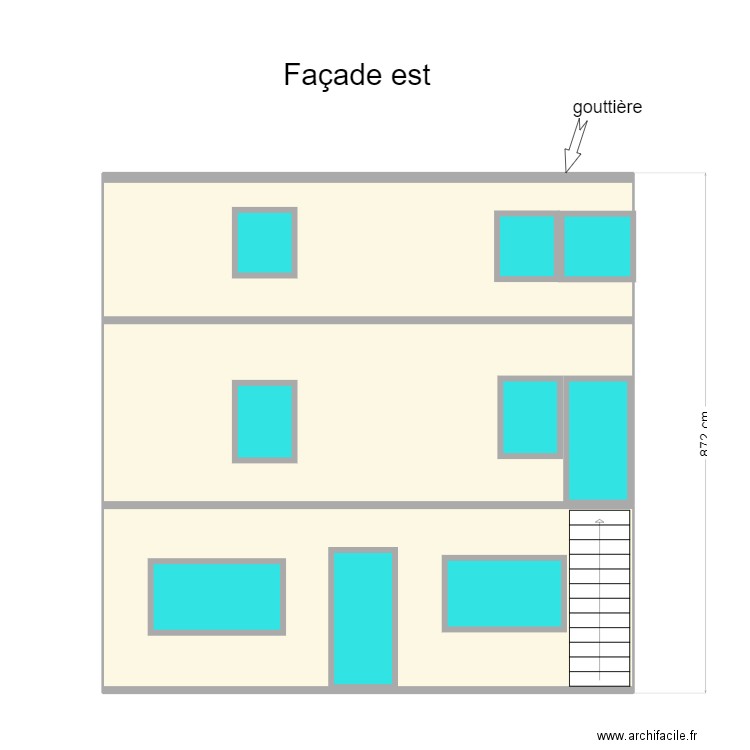 Brasseurs façade es (avant). Plan de 3 pièces et 74 m2