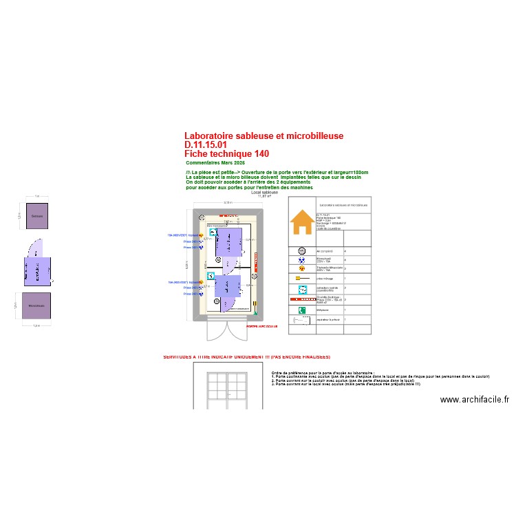 Fiche140- labos sableuse microbilleuse v2025-03-24. Plan de 1 pièce et 12 m2