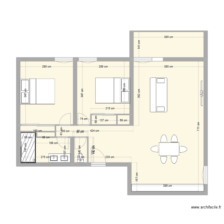 MARION 2. Plan de 9 pièces et 65 m2