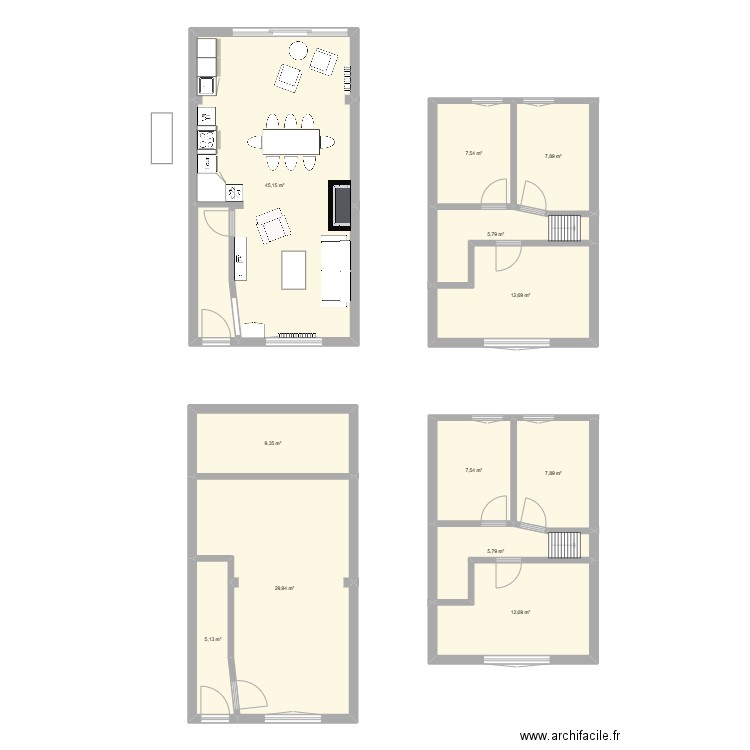 MaisonNDL. Plan de 12 pièces et 157 m2