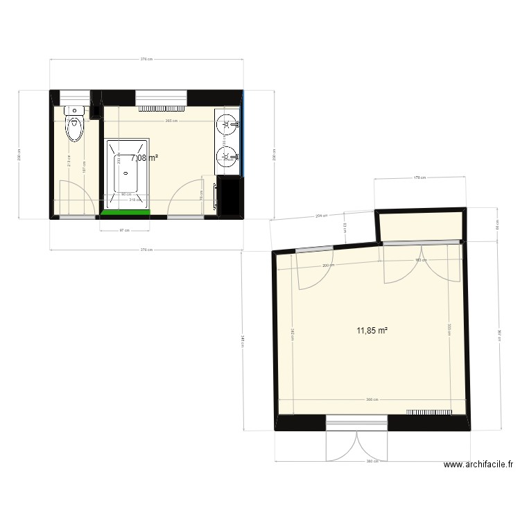 PASCOA projet gabriel. Plan de 5 pièces et 20 m2