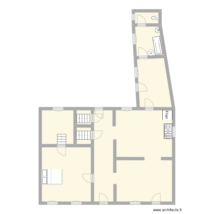 Râches. Plan de 8 pièces et 118 m2