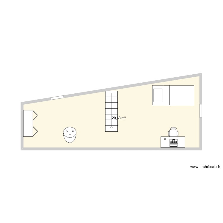 grenier . Plan de 1 pièce et 21 m2