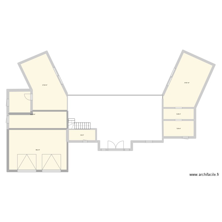 Villa. Plan de 7 pièces et 134 m2