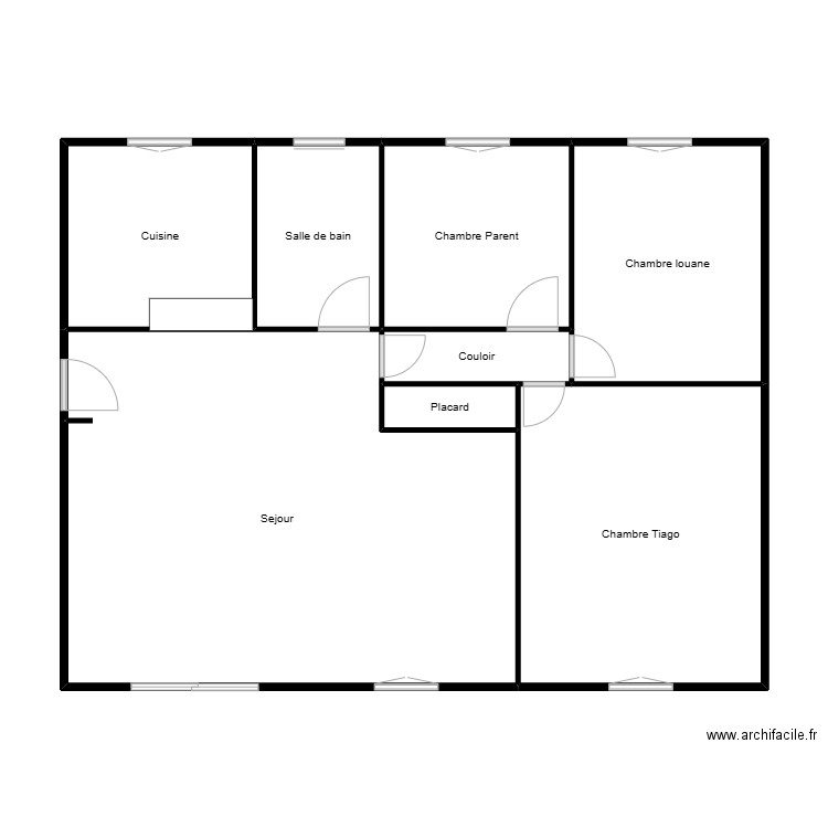 MAISON . Plan de 8 pièces et 91 m2