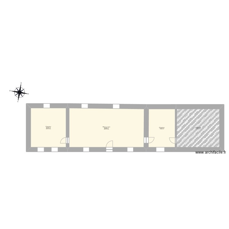 MONTIES. Plan de 4 pièces et 132 m2