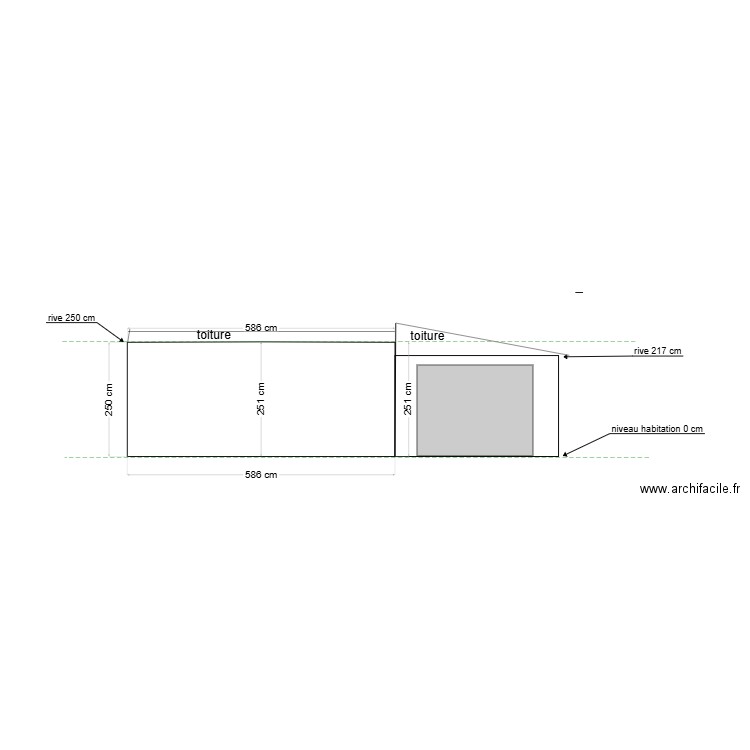 BAT B EXISTANT facade ouest. Plan de 0 pièce et 0 m2