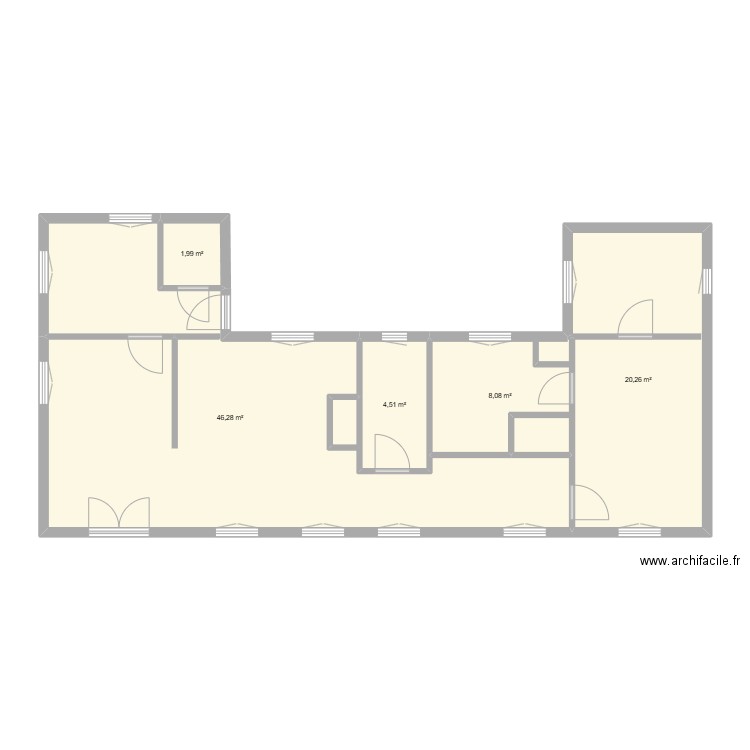 MANNEVILLE. Plan de 5 pièces et 81 m2