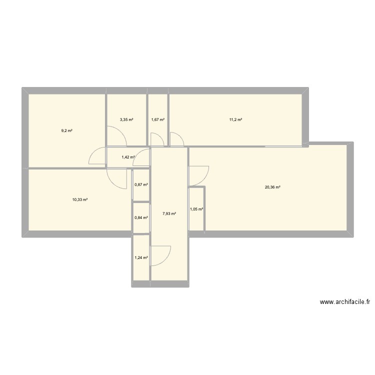 APPARTEMENT 01. Plan de 12 pièces et 69 m2