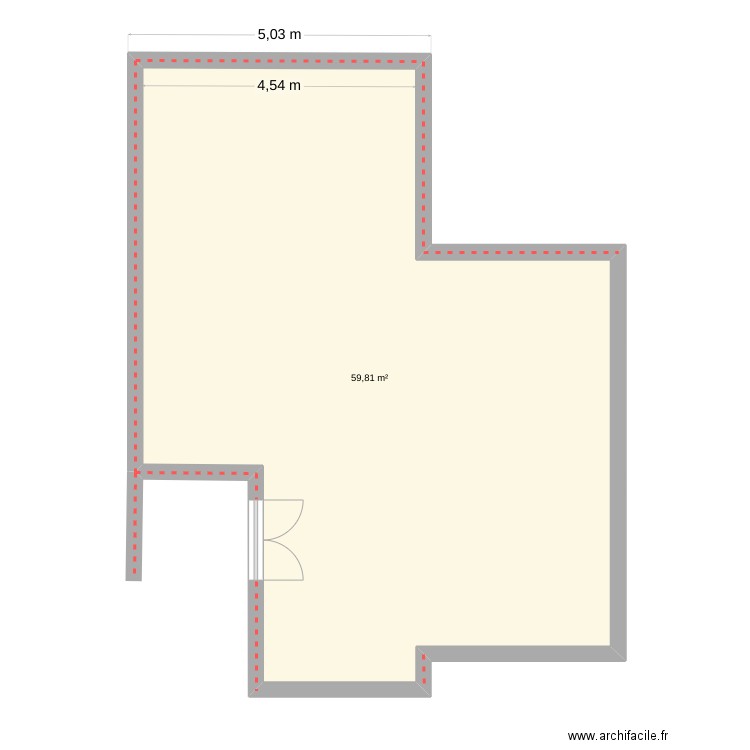 Maison marrakeck. Plan de 1 pièce et 60 m2