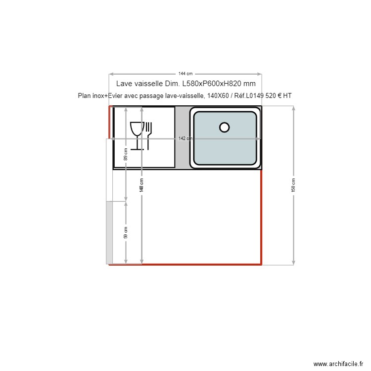 OFFICE SEMPLICE. Plan de 1 pièce et 2 m2