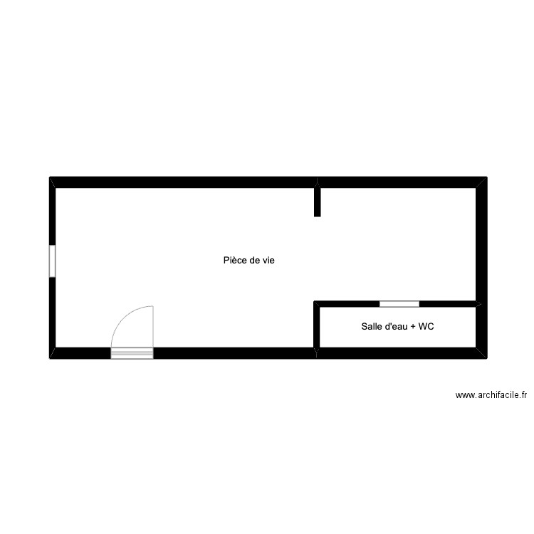 AGNEL RDC. Plan de 2 pièces et 24 m2