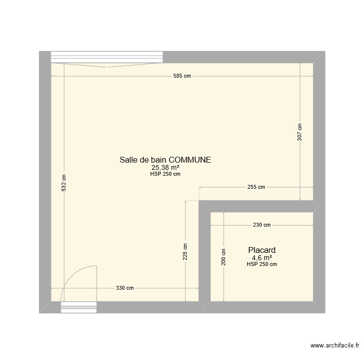 PLAN CROUS ACCUEILLIR SALLE DE BAIN. Plan de 2 pièces et 30 m2