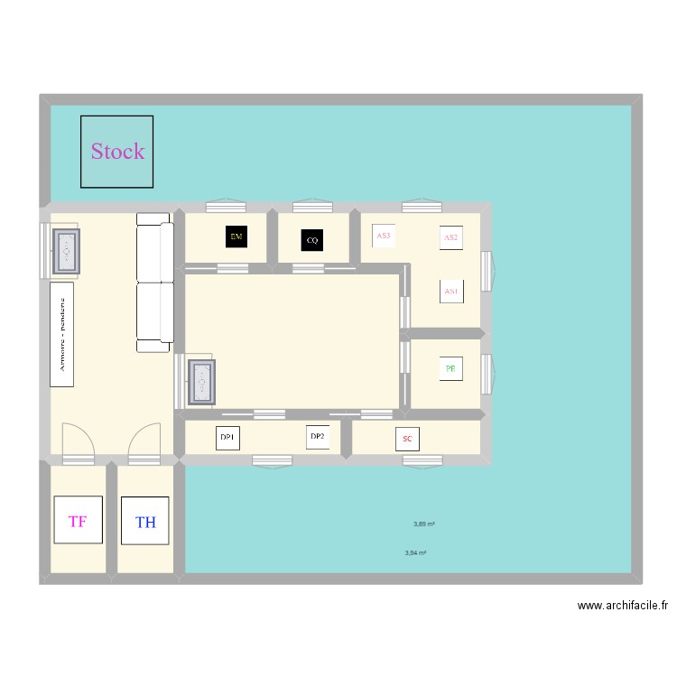 atelier prod. Plan de 11 pièces et 157 m2