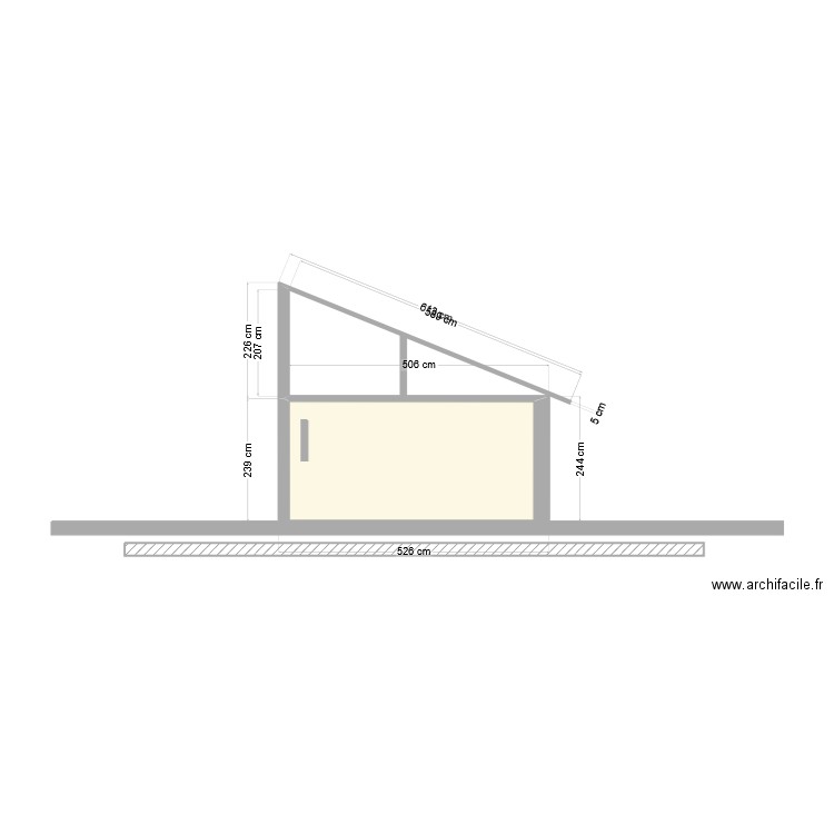 plans de coupe. Plan de 1 pièce et 11 m2