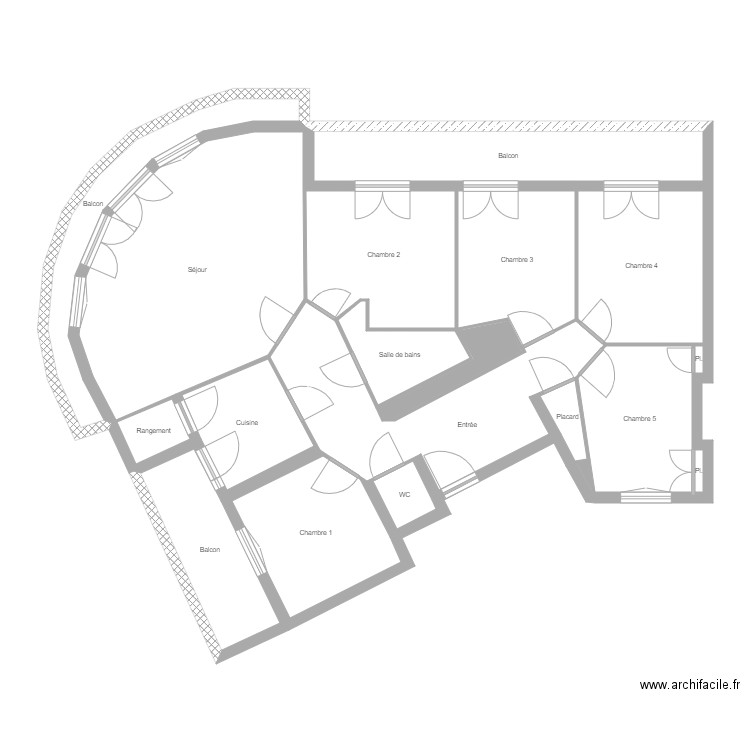 Uzan. Plan de 19 pièces et 127 m2