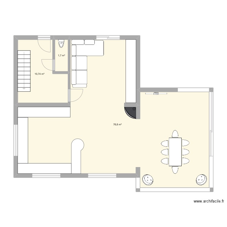 maison 2. Plan de 3 pièces et 89 m2