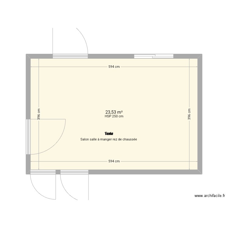 Salon salle à manger rez de chaussée . Plan de 1 pièce et 24 m2