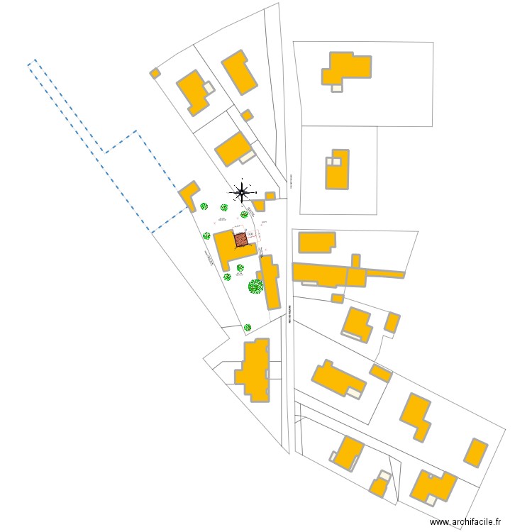 PLANDE MASSE MODIFIER. Plan de 45 pièces et 2400 m2