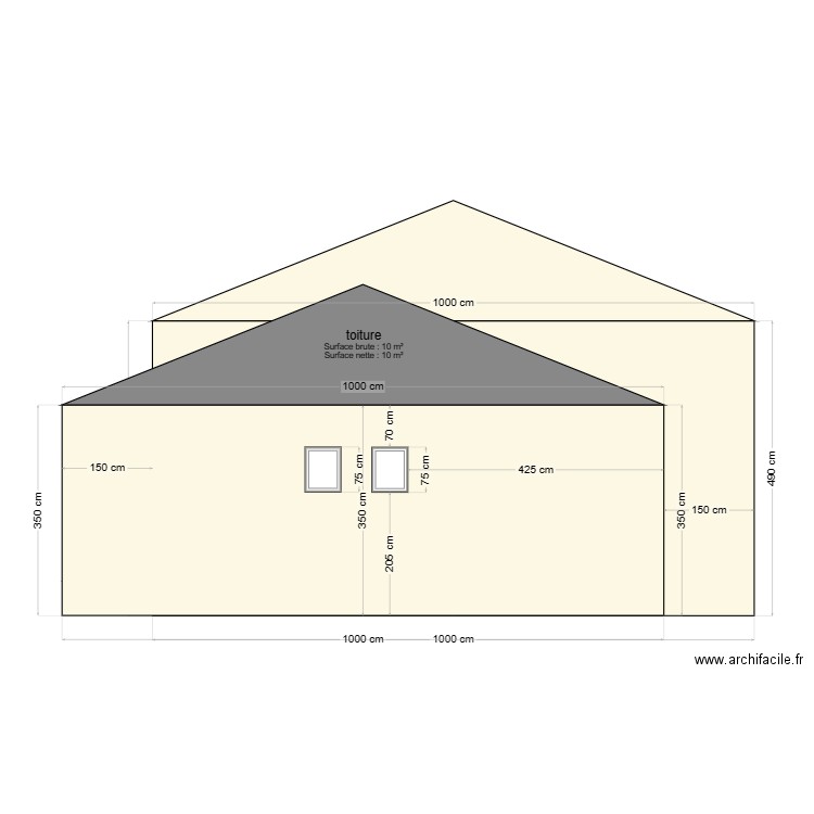 facade 1. Plan de 0 pièce et 0 m2