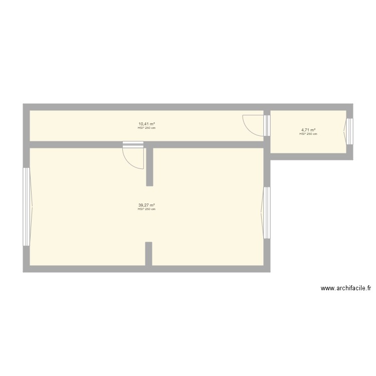 Electrique. Plan de 3 pièces et 54 m2