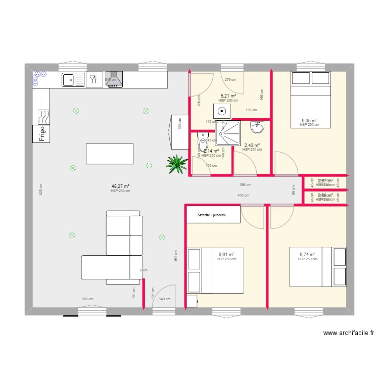 maison bassens 3. Plan de 9 pièces et 88 m2