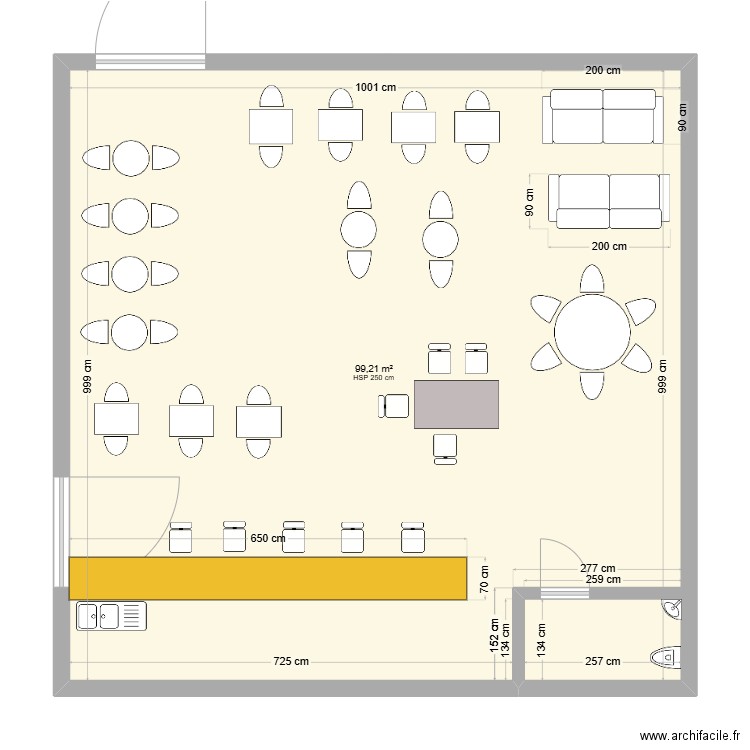 L'Officine Café 2. Plan de 1 pièce et 99 m2