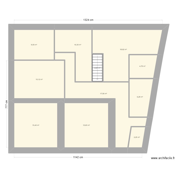 madiot. Plan de 13 pièces et 143 m2