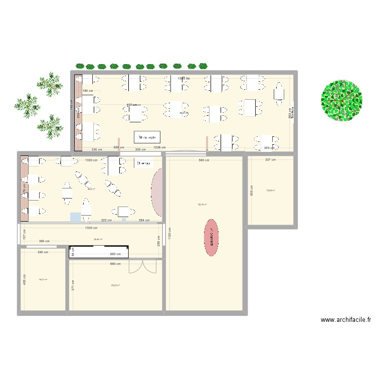 agrandissement salle a manger version 2. Plan de 7 pièces et 281 m2