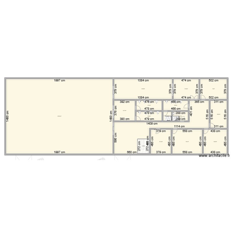 Atelier2. Plan de 21 pièces et 1009 m2