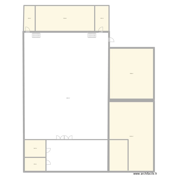 Salle des fêtes bazoches sur hoene. Plan de 9 pièces et 650 m2