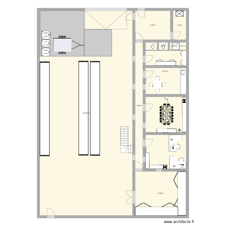 Depot. Plan de 10 pièces et 331 m2