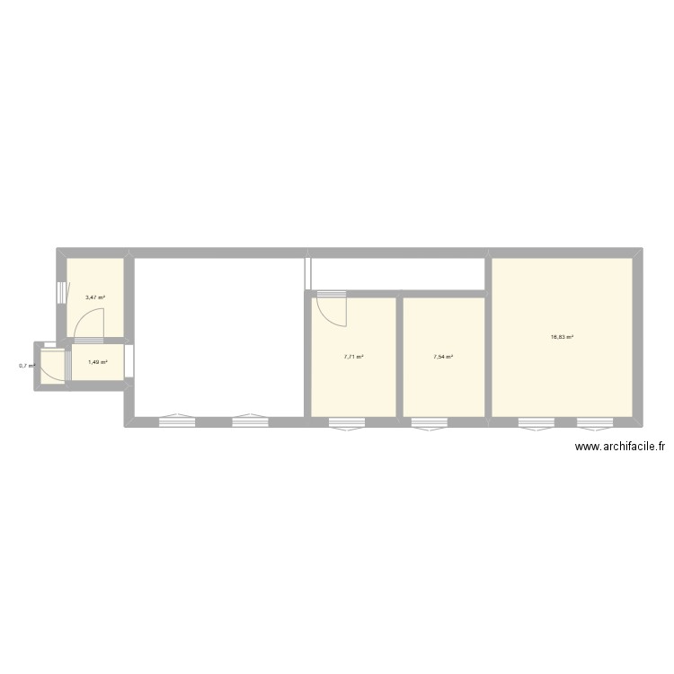 Rambuteau. Plan de 6 pièces et 38 m2