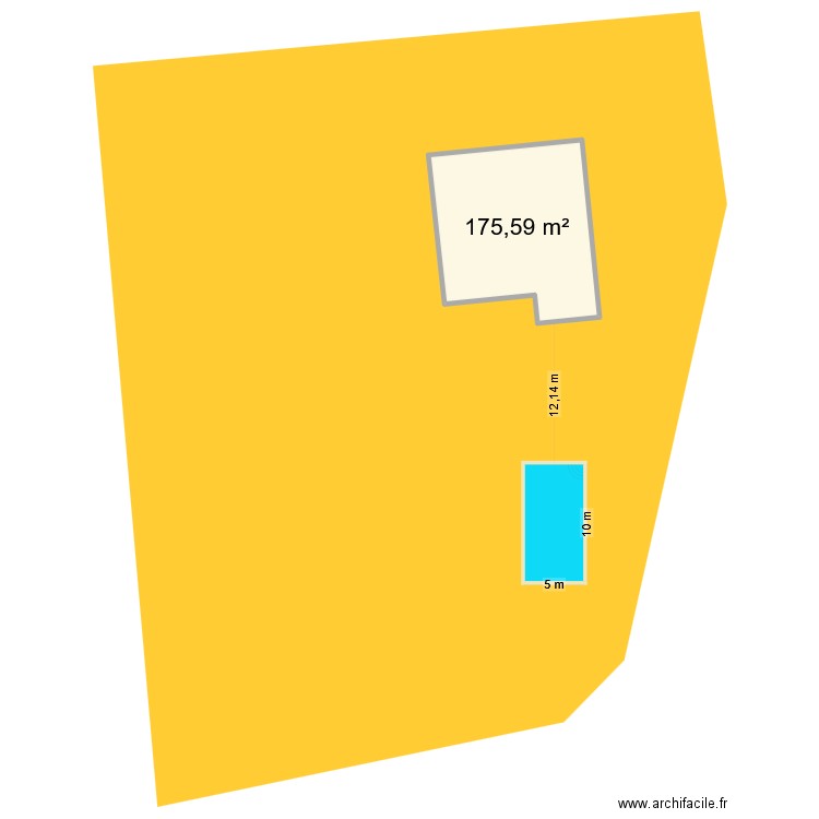 maison. Plan de 1 pièce et 176 m2