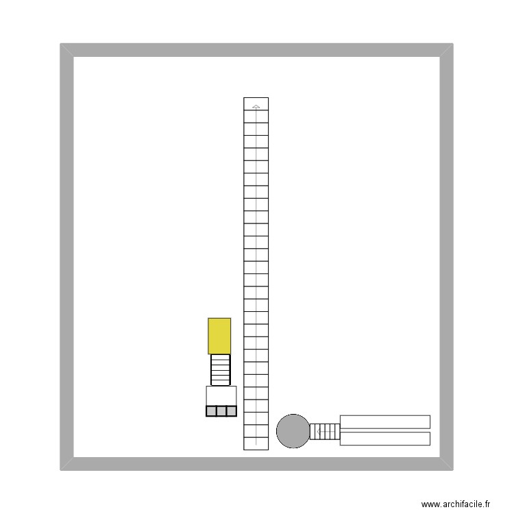 zone machines. Plan de 1 pièce et 59 m2