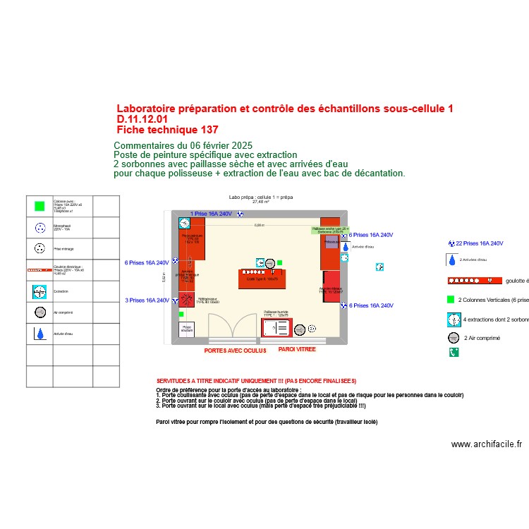 Fiche137_labo préparation et controle échantillon ss cellule 1 2025-03-11. Plan de 1 pièce et 27 m2