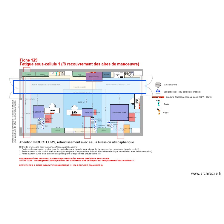 Fatigue: Sous-cellule 1 V5bis. Plan de 1 pièce et 59 m2