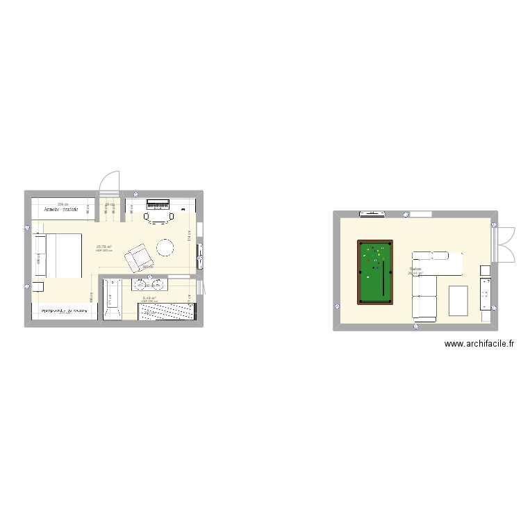 rajout pièce cleppé. Plan de 3 pièces et 59 m2