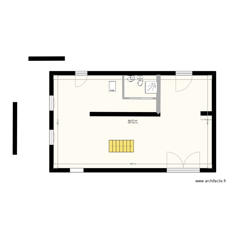 Plan RDC - Plan 1 pièce 67 m2 dessiné par Grome