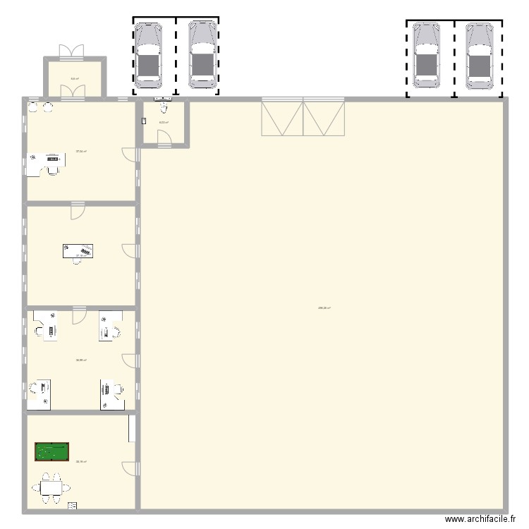 garage. Plan de 7 pièces et 655 m2