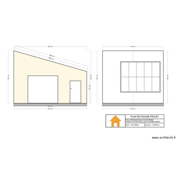 facades projet. Plan de 0 pièce et 0 m2