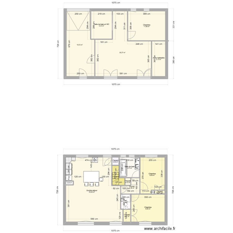 villars. Plan de 18 pièces et 135 m2