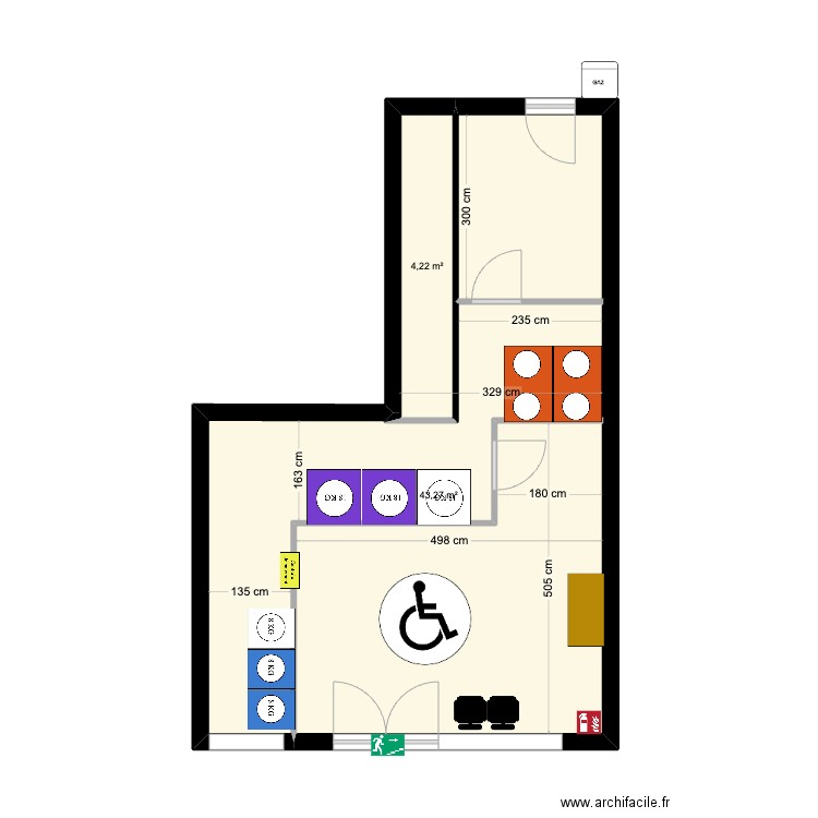 LA GIBAUDERIE POITIERS mairie. Plan de 2 pièces et 47 m2