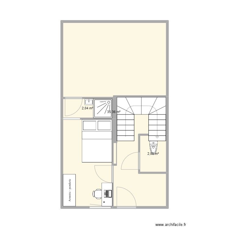 Briand-RDC-LAST. Plan de 3 pièces et 39 m2