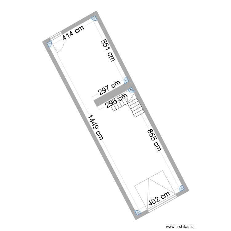 Trentat. Plan de 1 pièce et 58 m2