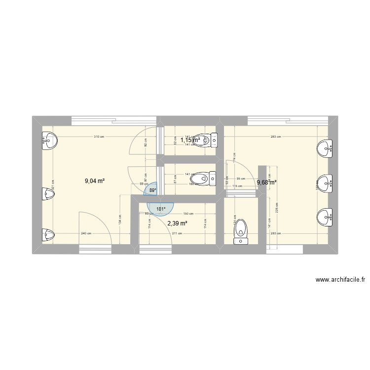 Propo 2. Plan de 4 pièces et 22 m2