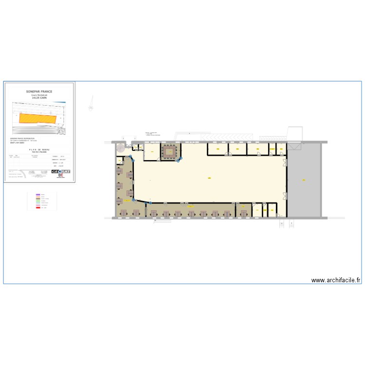 1A3 Caen S max. Plan de 19 pièces et 1281 m2