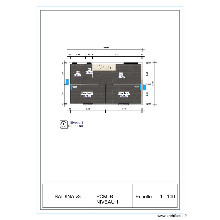 Saidina R+1. Plan de 0 pièce et 0 m2